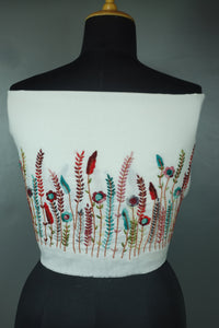 Hand Embroidery Cotton Blouse Material | OS404