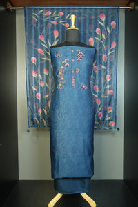 Yoke Embroidery Design Silk Chanderi Salwar Set | AMB201