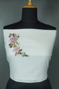 Hand Embroidery Cotton Blouse Material | OS413