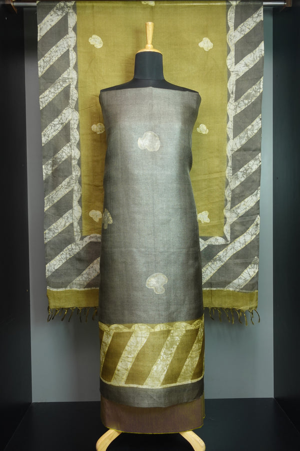 Batik Print Patterned Tussar Salwar Set | SIK156