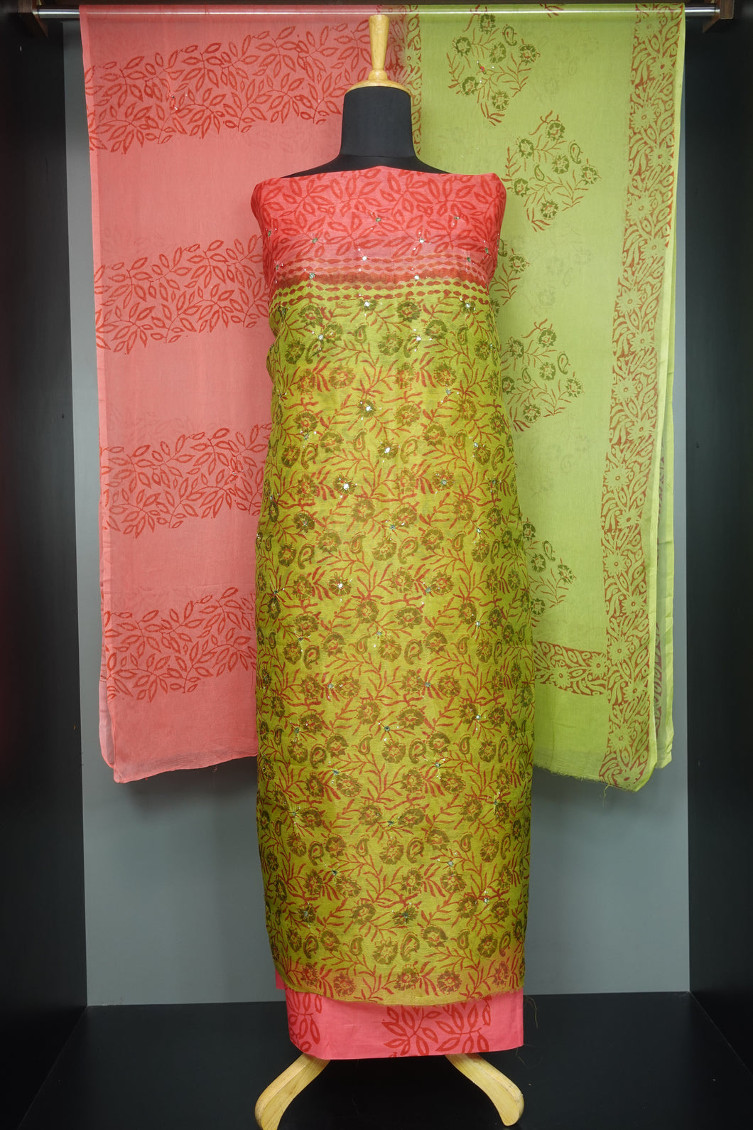 Mirror Detailed Block Printed Kota Salwar Set | PFS332