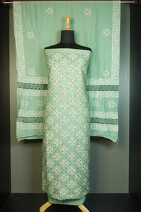 Geometrical Pattern Batik Printed Design Chanderi Salwar Set | YH186