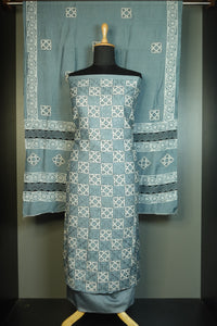 Geometrical Pattern Batik Printed Design Chanderi Salwar Set | YH186