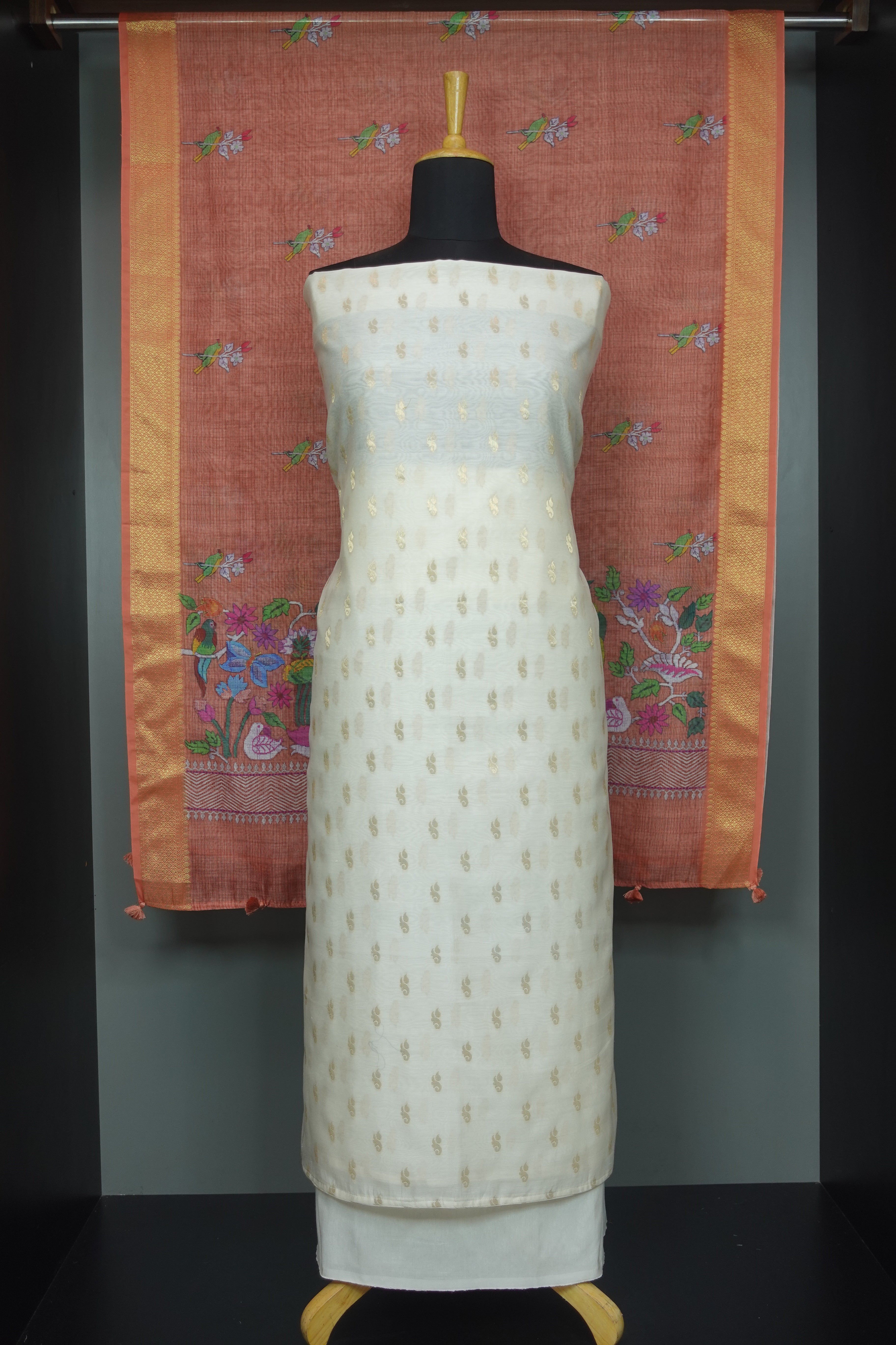 Banarasi Woven Chanderi Silk Salwar Set | JCL877