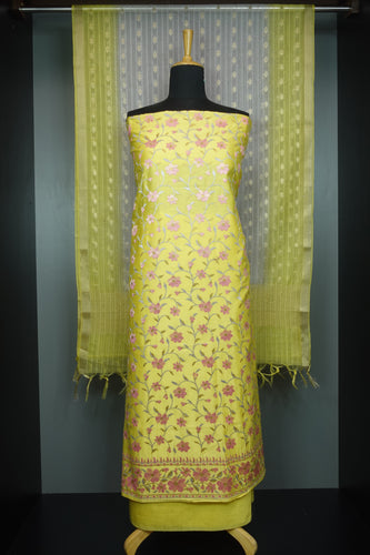 Floral Patterned Chanderi Salwar Set | JCL875