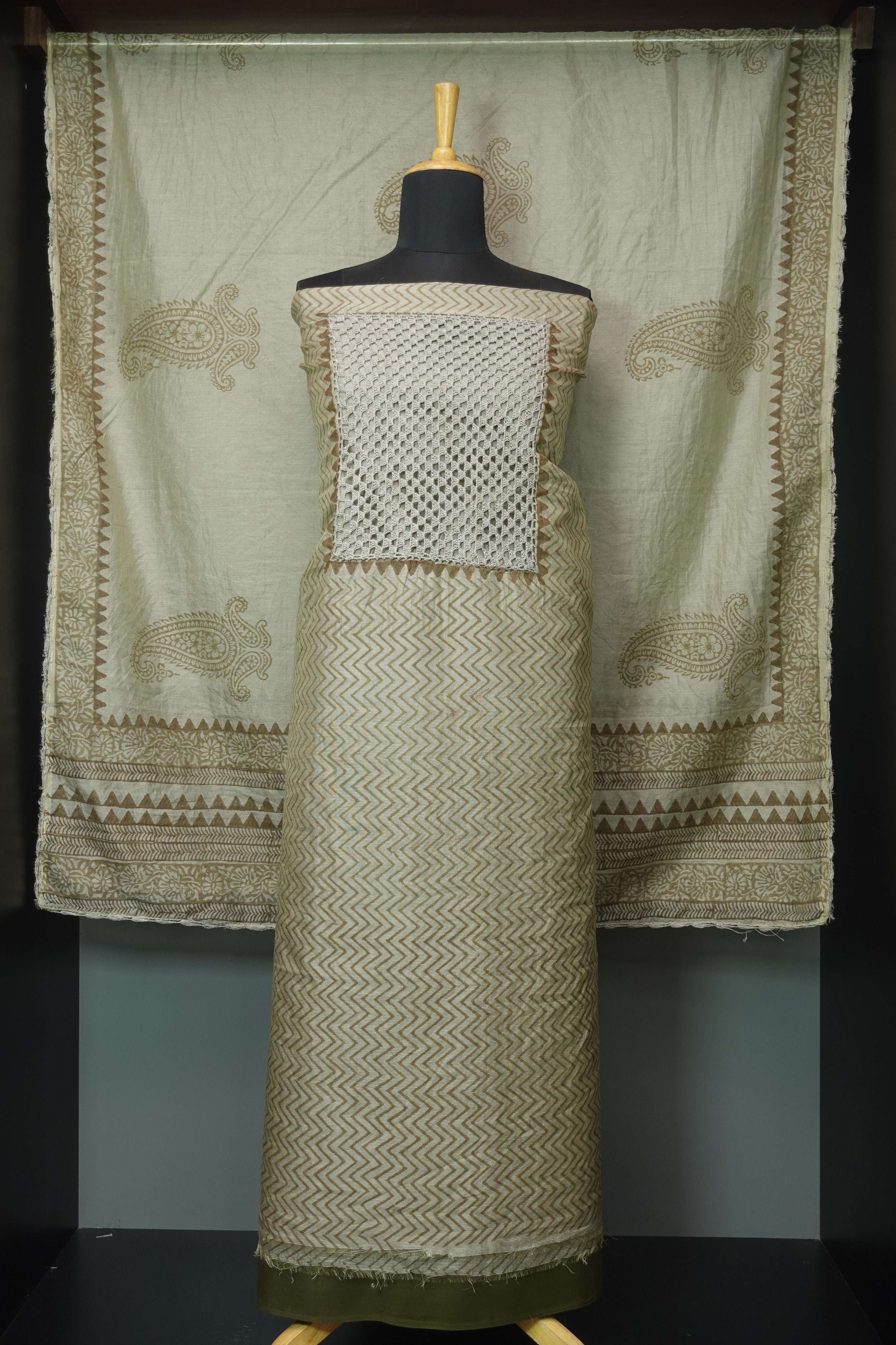 Zigzag Pattern Supernet Kota Salwar Set | SW1944