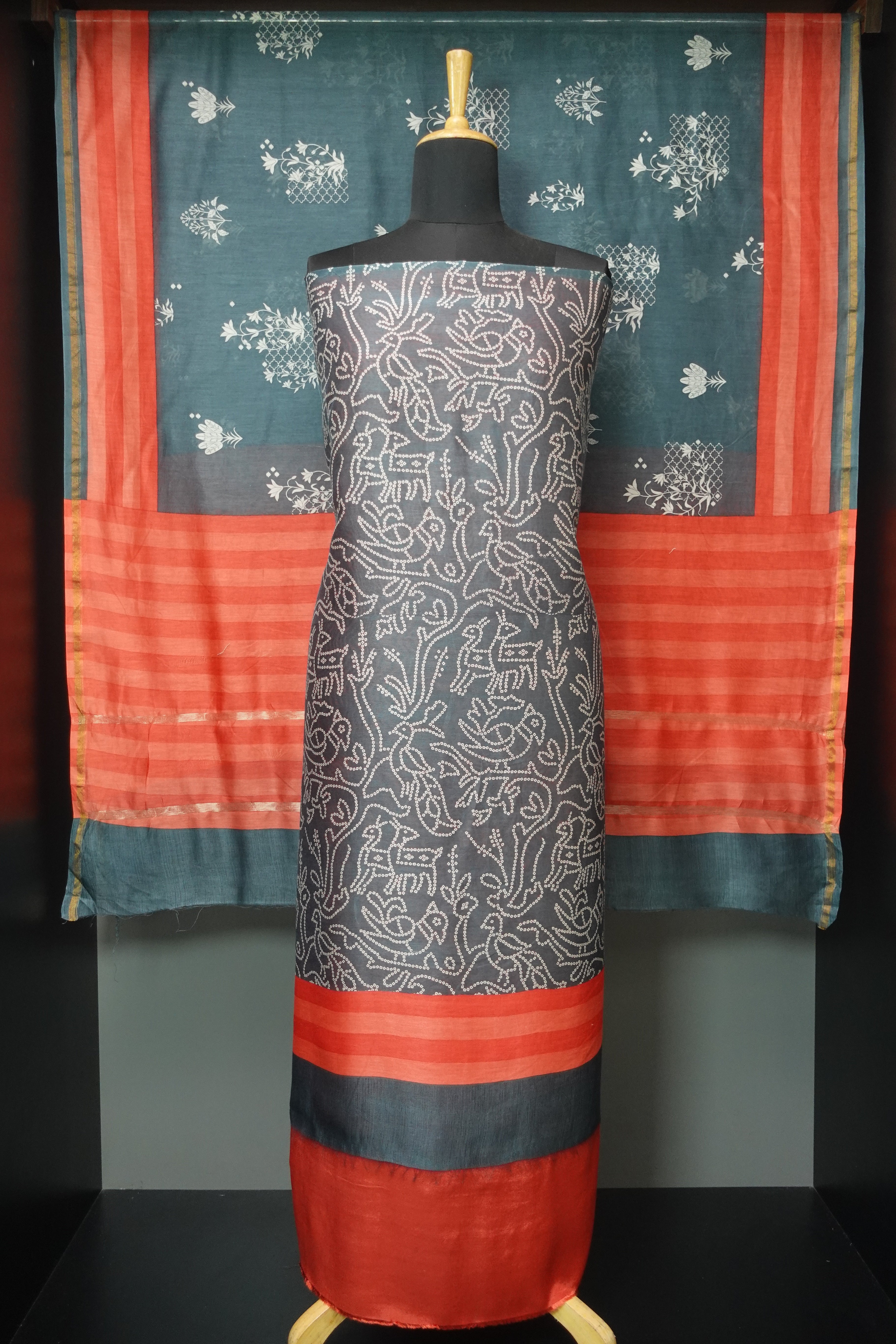 Bandhini Printed Design Chanderi Silk Salwar Set | LV278
