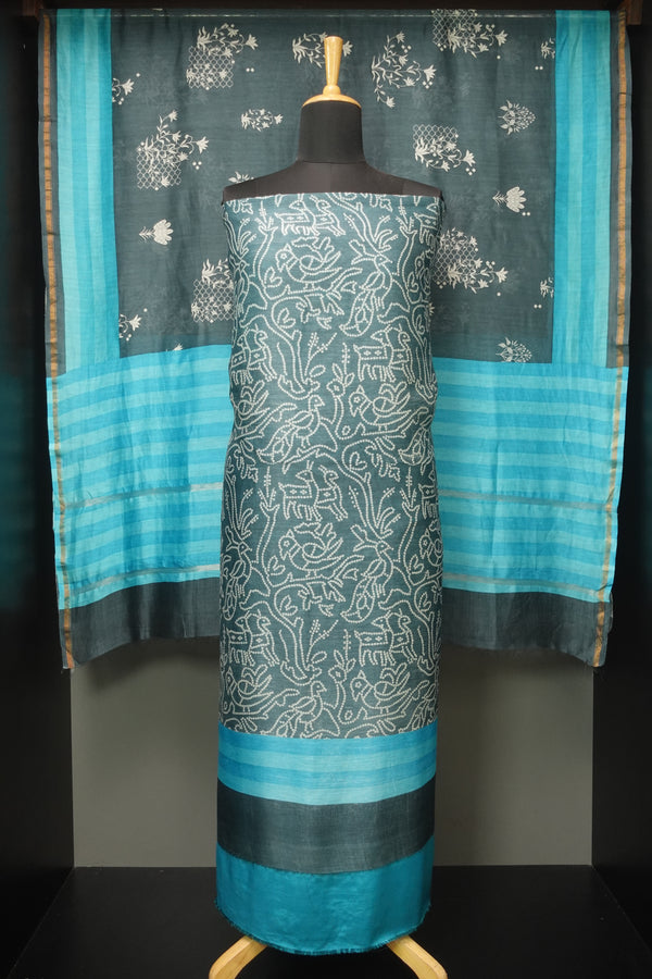 Bandhini Printed Design Chanderi Silk Salwar Set | LV277