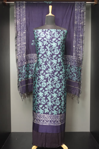 Batik Printed Floral Patterned Chanderi Silk Salwar Set | LV321