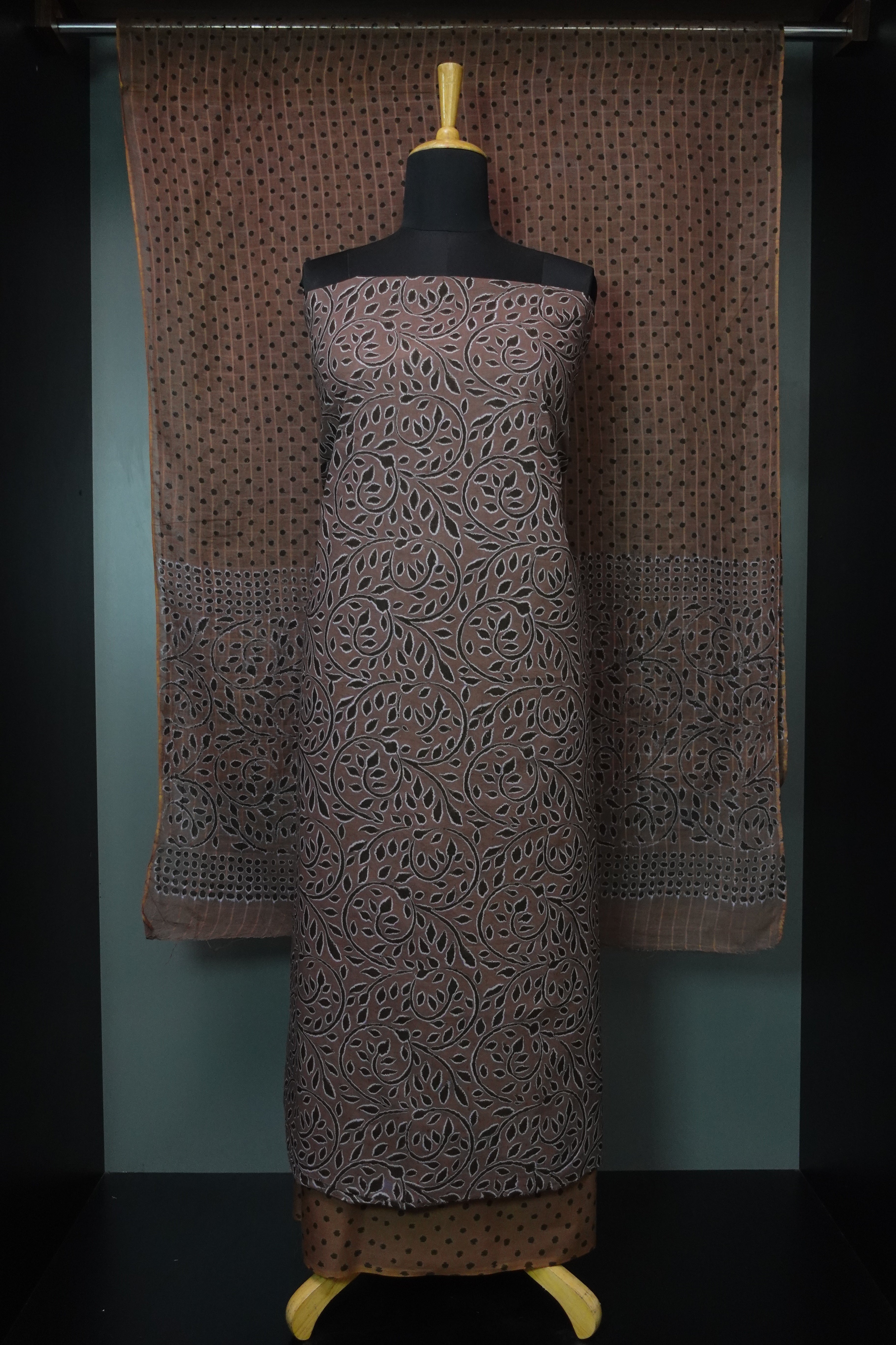 Leaf Pattern Pure Cotton Salwar Set | SW1956 – Aham Designer Boutique
