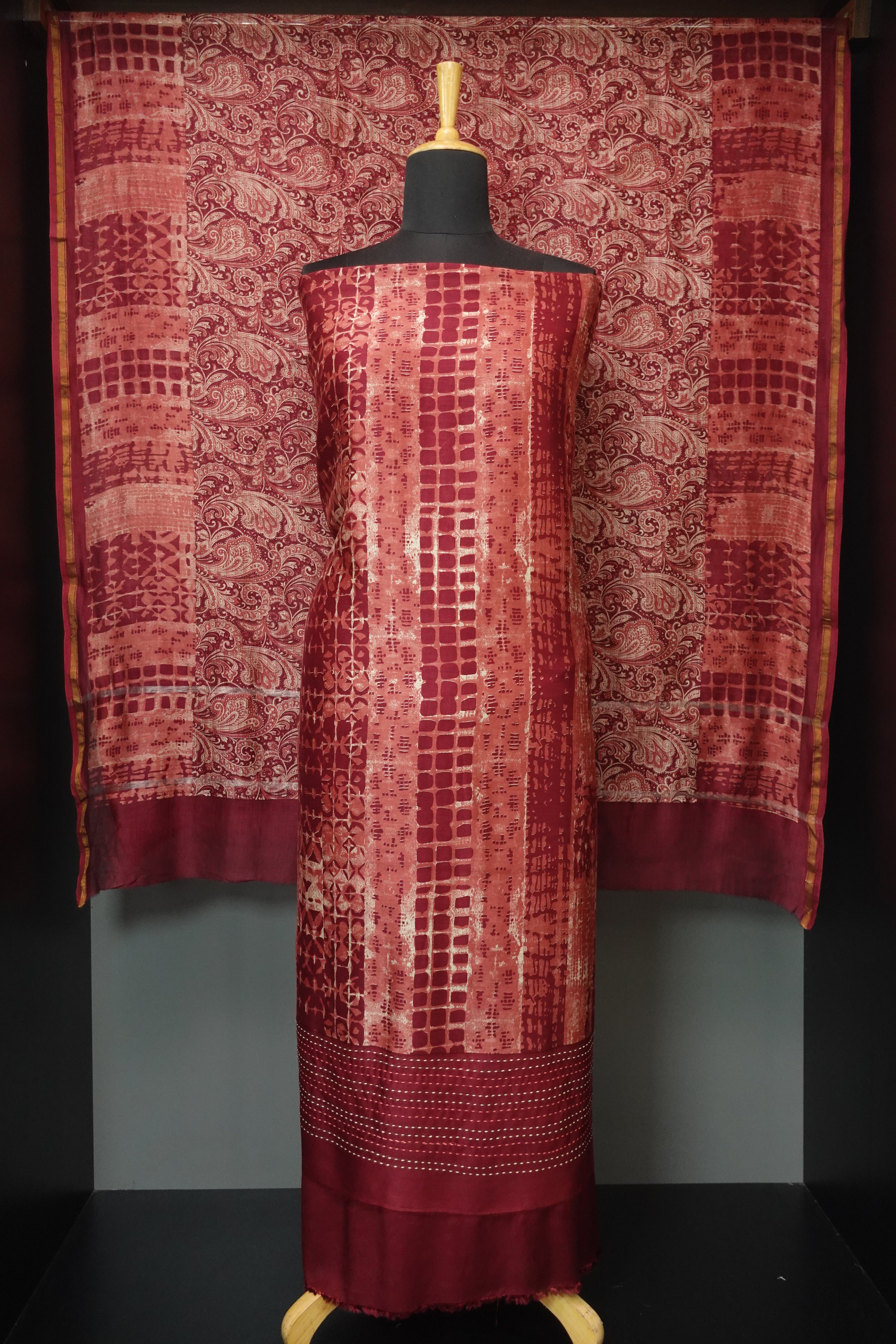 Printed Pattern Chanderi Silk Salwar Set | LV334