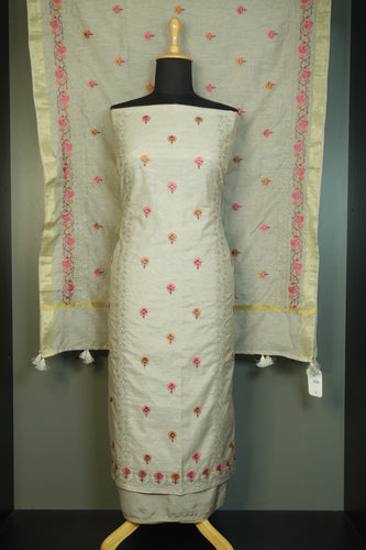 Floral Embroidery Chanderi Silk Salwar Set | JCL842