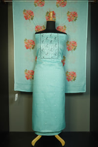 Floral Embroidery Design Silky Kota Salwar Set | MS717