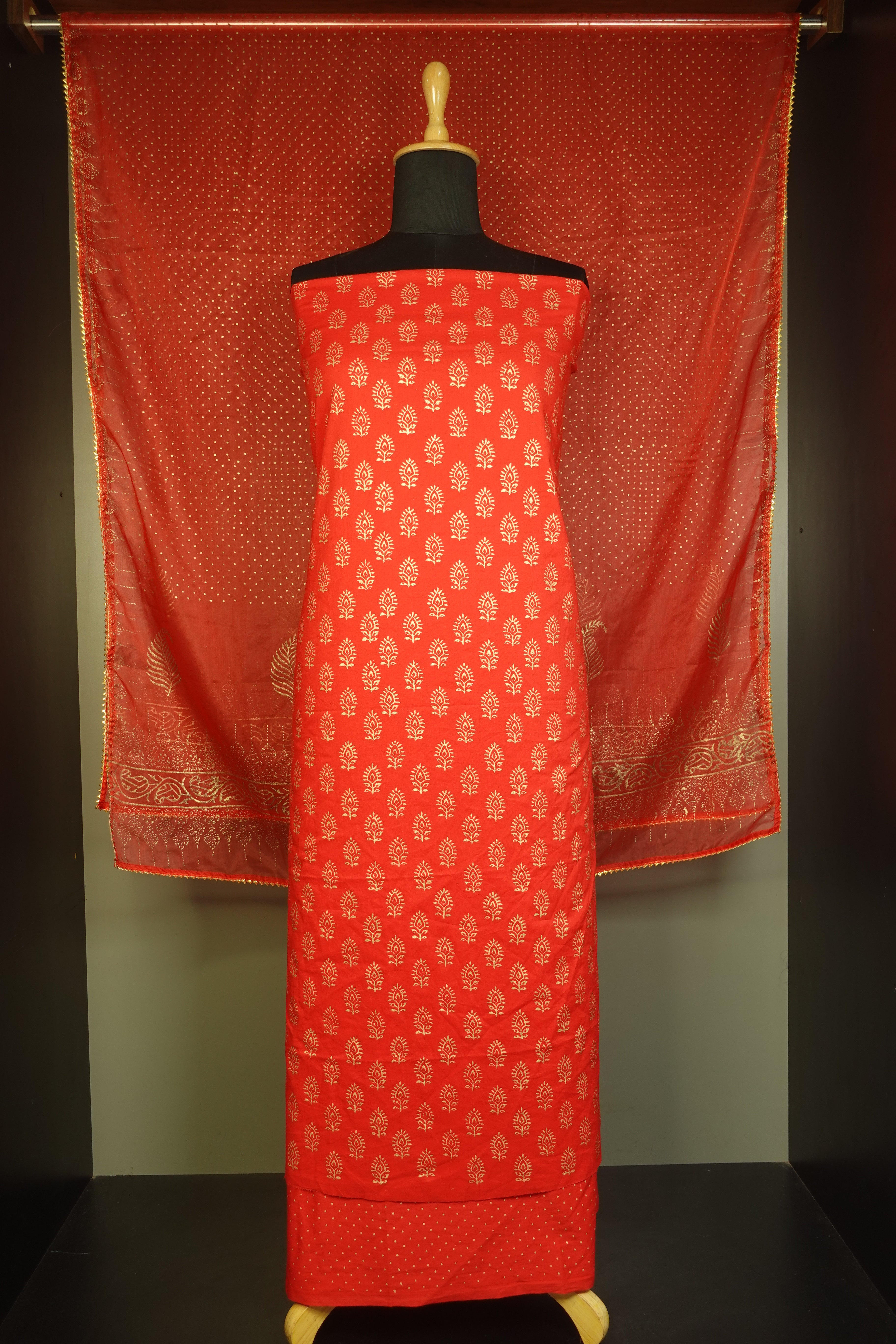Block Print Floral Design Cotton Salwar Set | JKL116