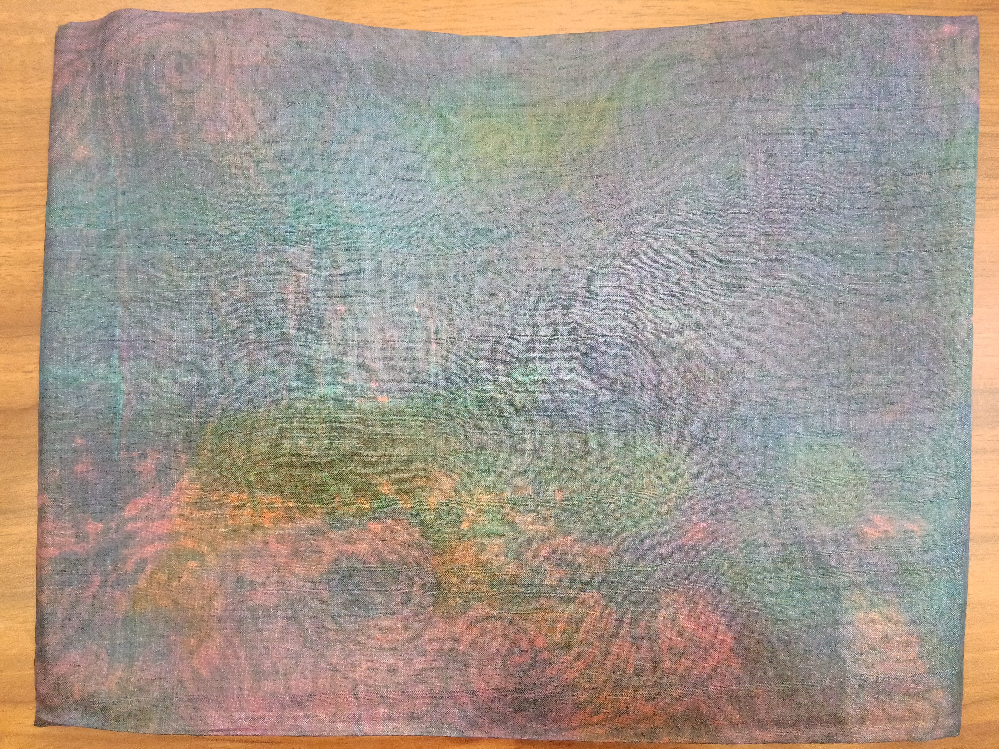 Printed Pattern Tussar Silk Blouse Material | AHR354