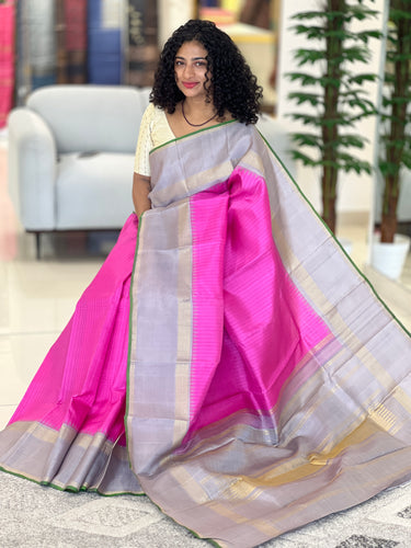 Line Weaving Pattern Kanchipuram Saree | AK101