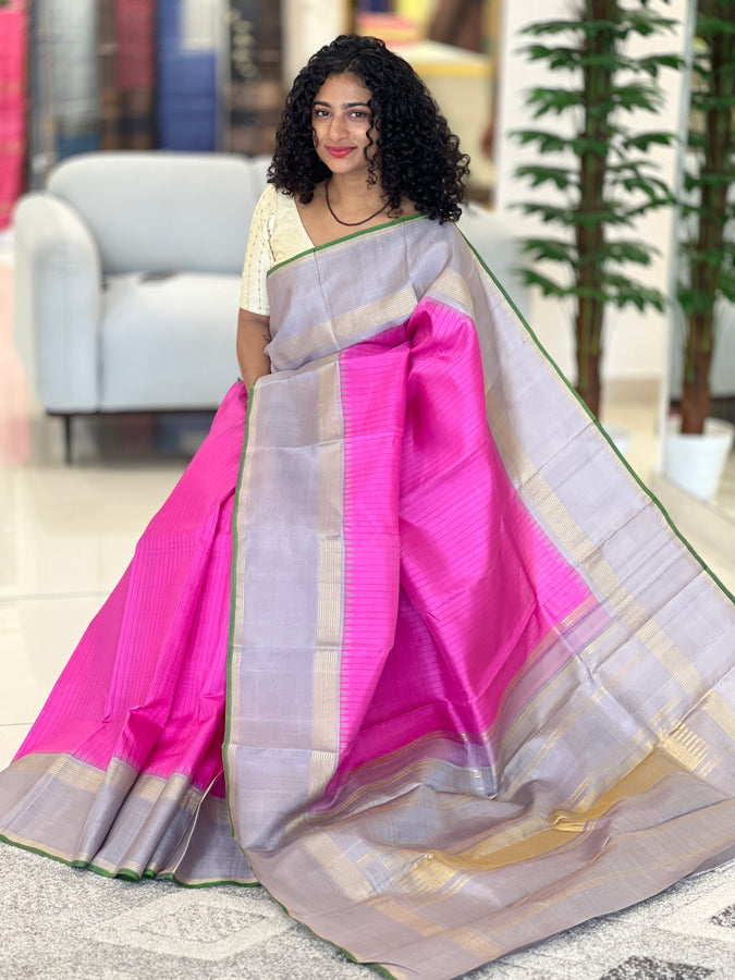 Line Weaving Pattern Kanchipuram Saree | AK101