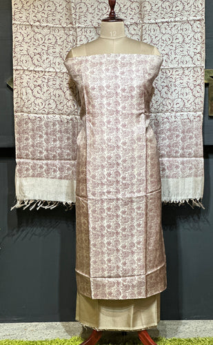 Floral Print Detailed Blended Tussar Salwar Set | ACT1630