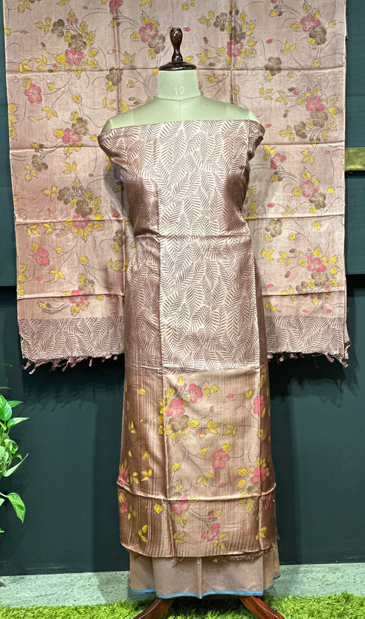 Floral Printed Blended Tussar Salwar Set | ACT1638