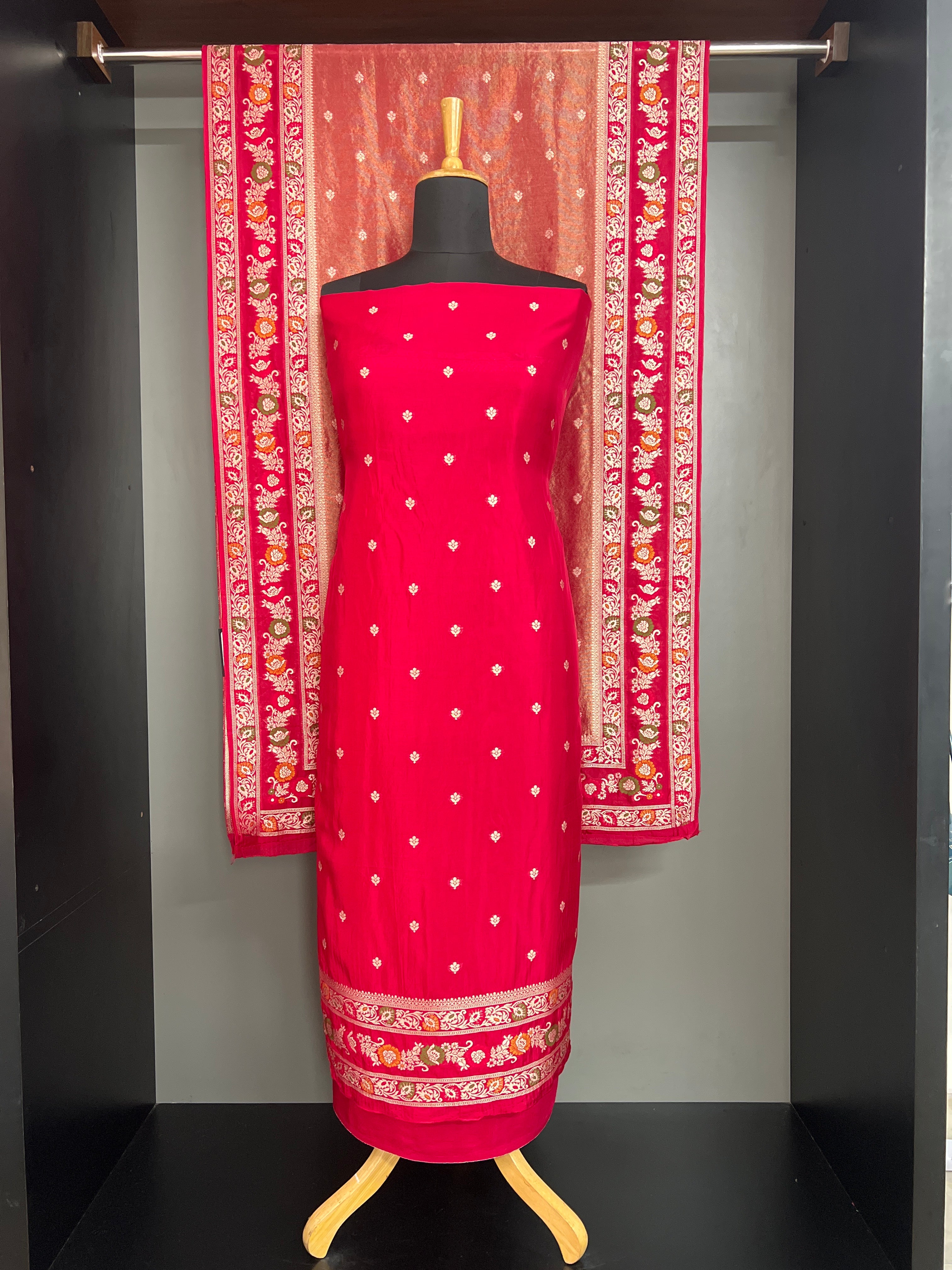 Meenakari Pattern Raw Silk  Salwar Set | YNG1400