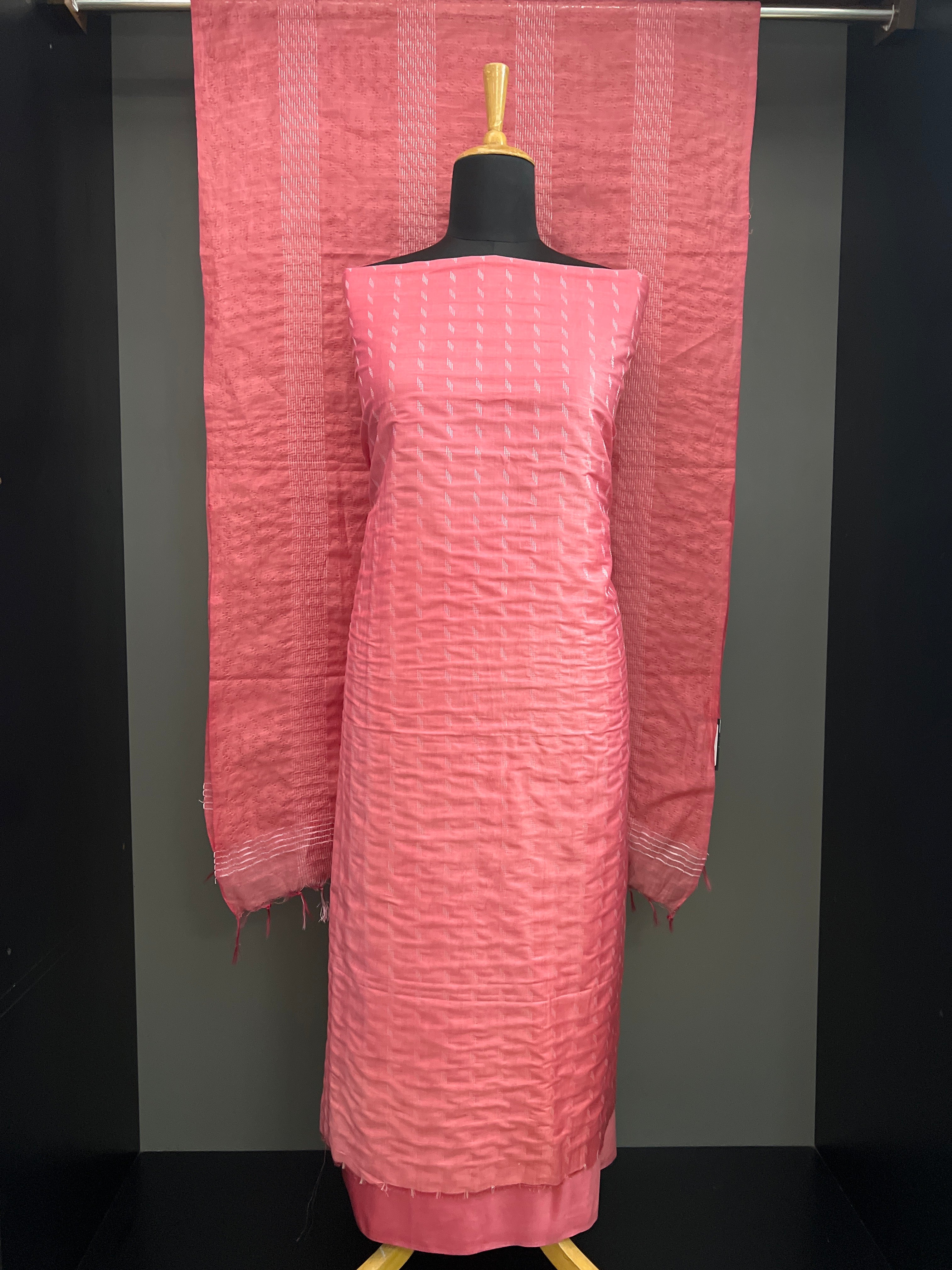 Self Woven Pattern Bhagalpuri Linen Salwar Set | NHH634