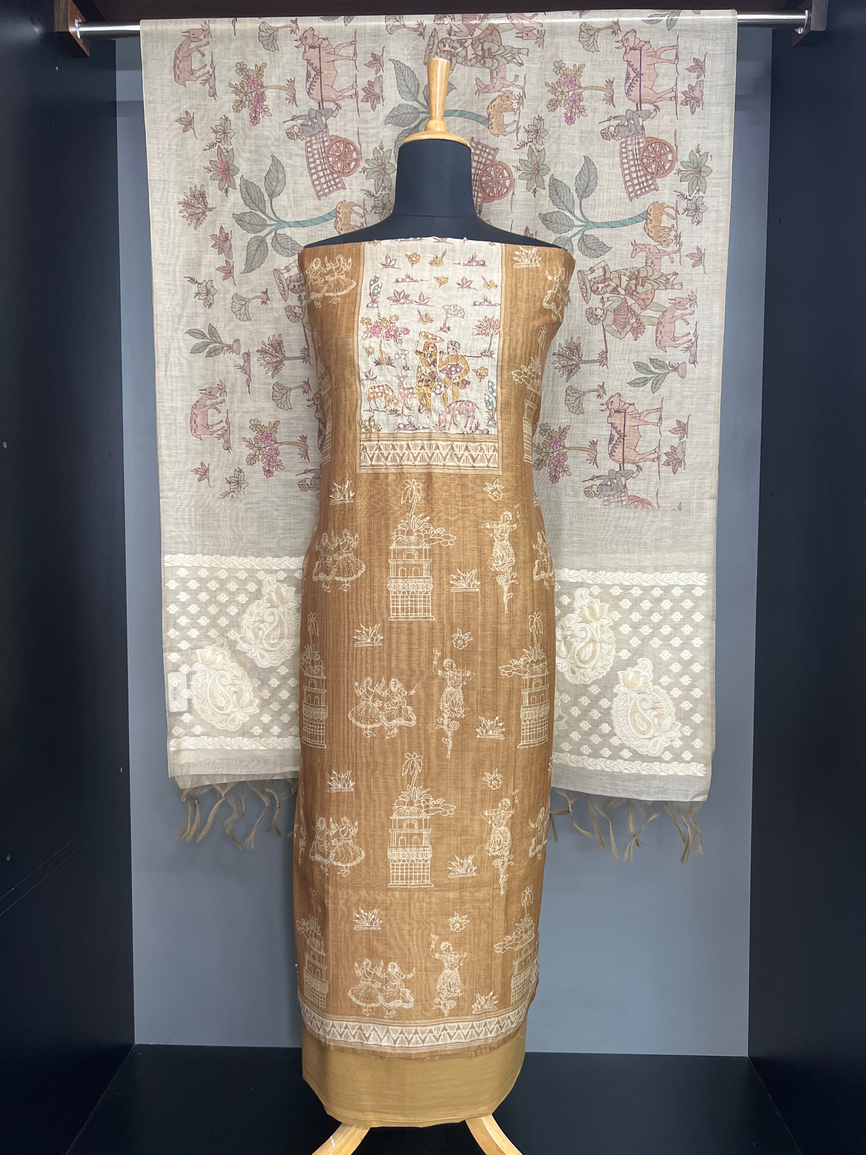 Digital Printed Pattern Chanderi Finish Salwar Set | MF280