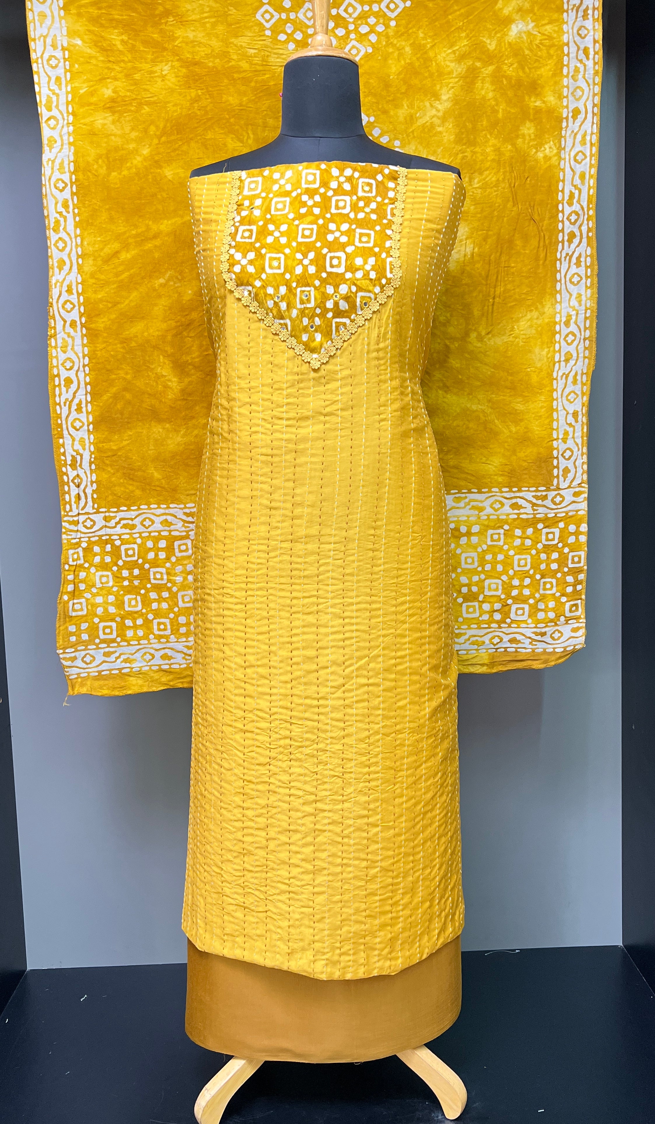 Batik Printed Chanderi Finish Salwar Set | SD107
