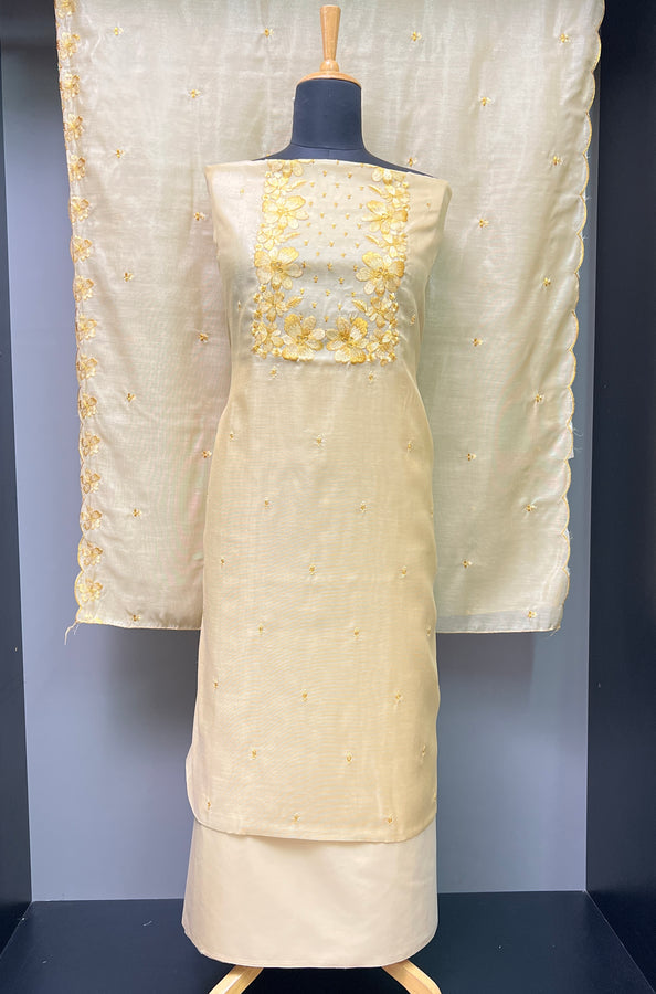 Floral Embroidered Semi Tissue Salwar Set | SD115