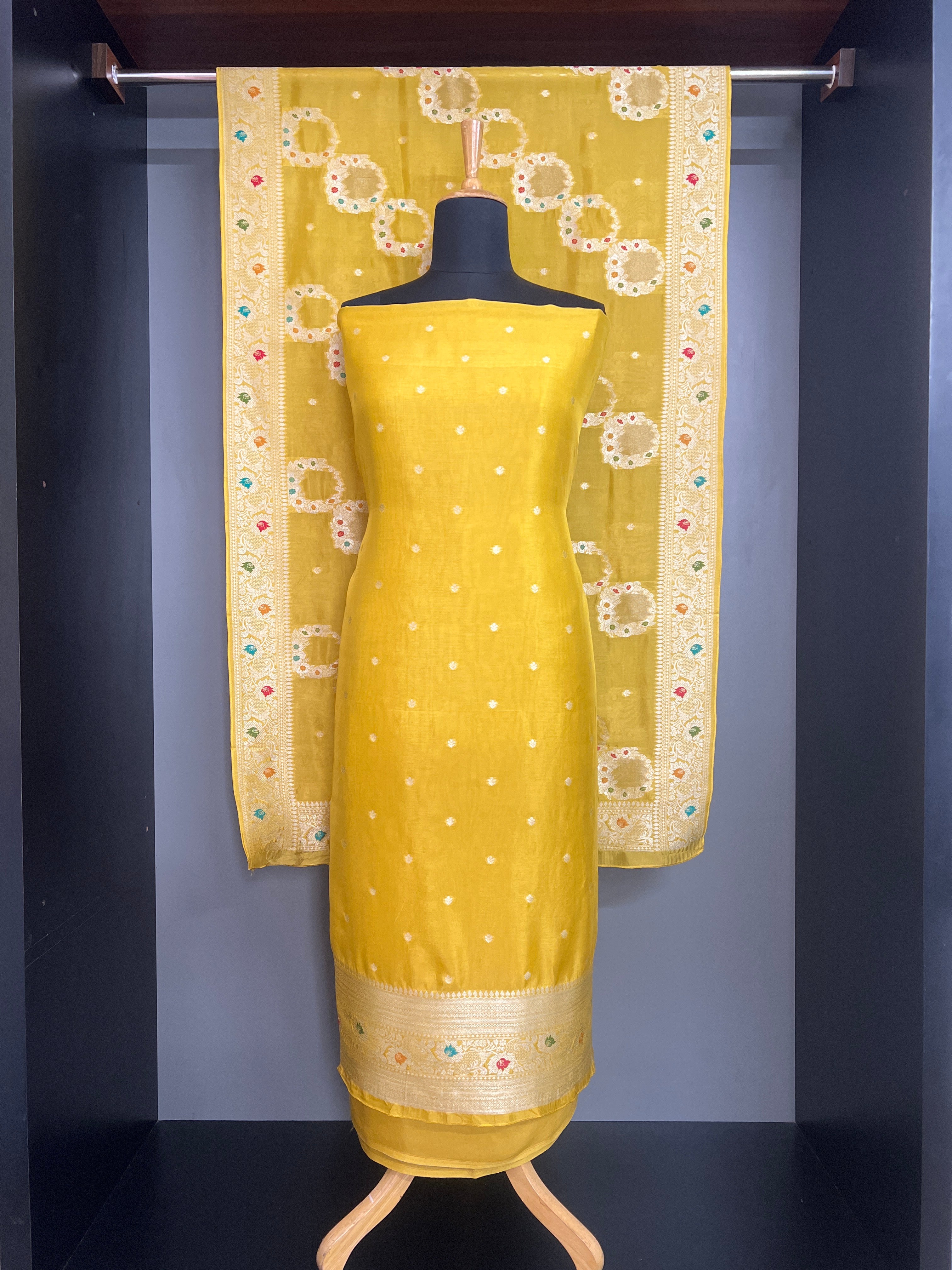 Meenakari Pattern Semi Tussar Salwar Set | YNG1416