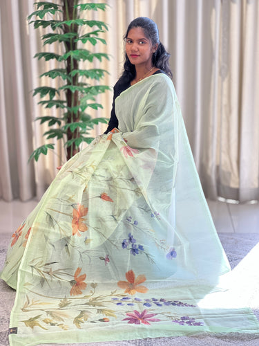 Floral Digital Print Detailed Supernet Kota Saree | BLD1206