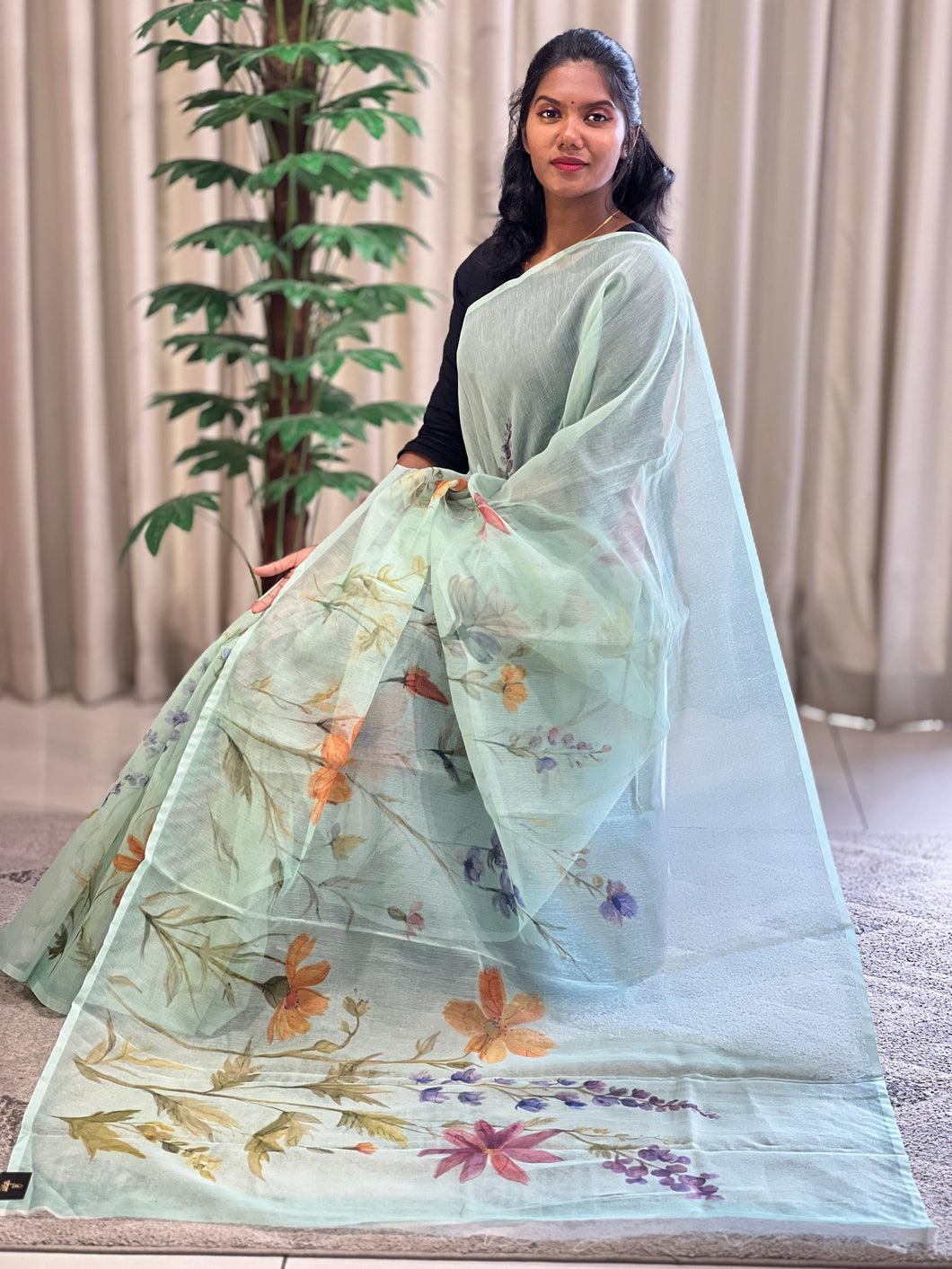 Floral Digital Print Detailed Supernet Kota Saree | BLD1208