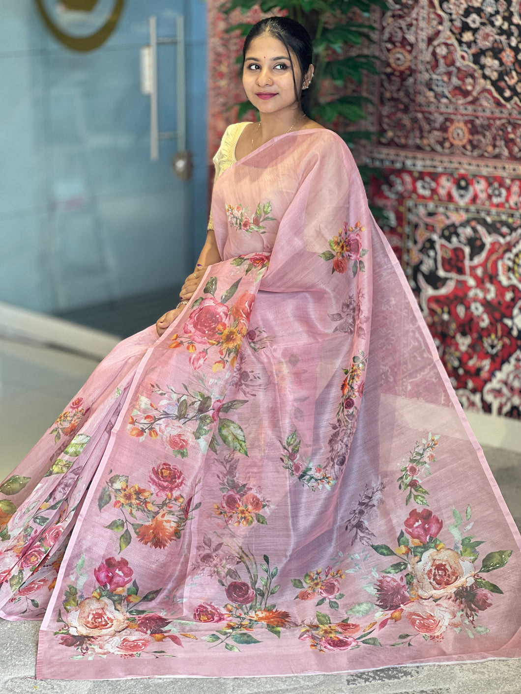 Floral Digital Printed Supernet Kota Saree | BLD1213