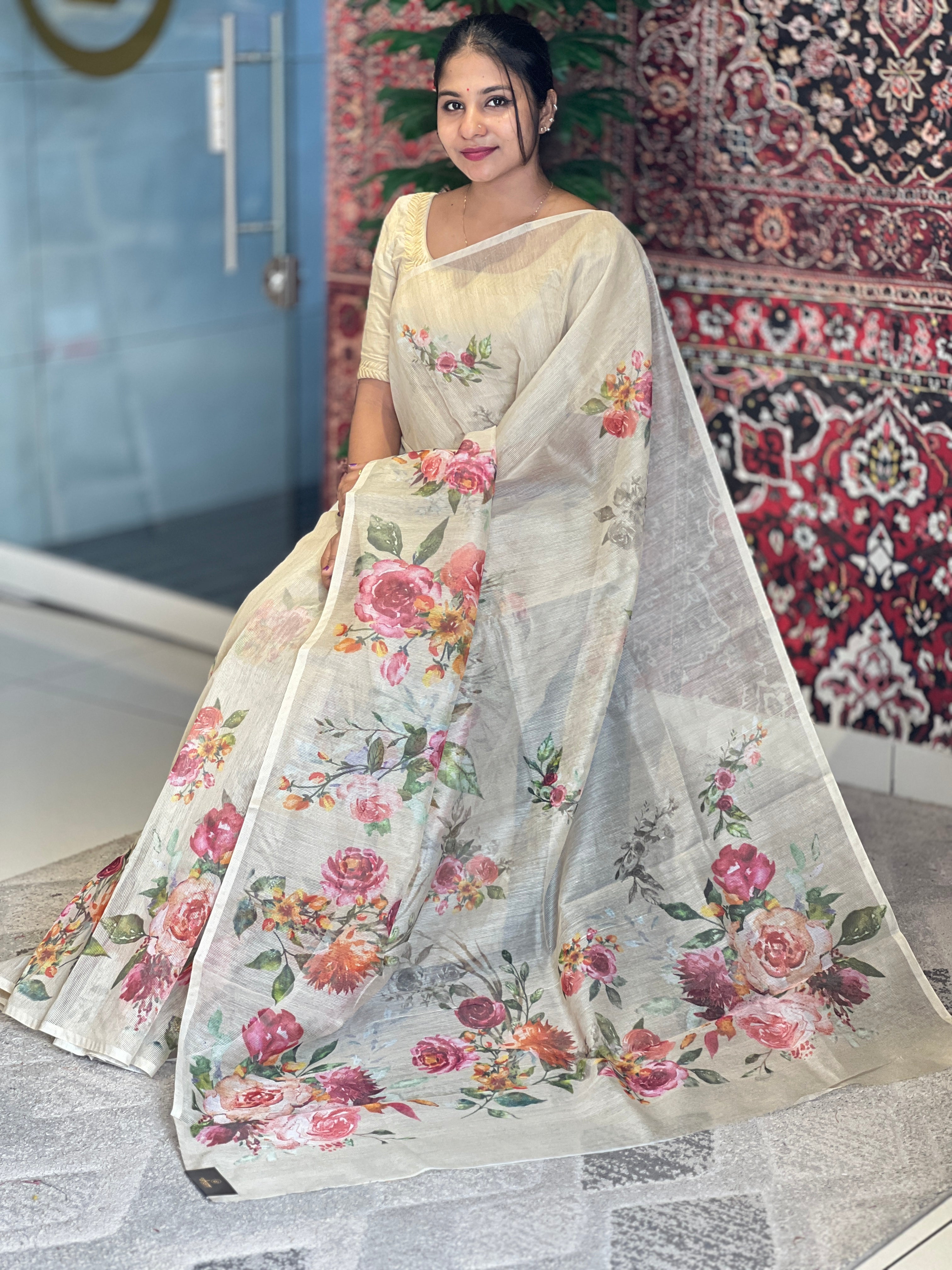 Floral Digital Printed Supernet Kota Saree | BLD1214