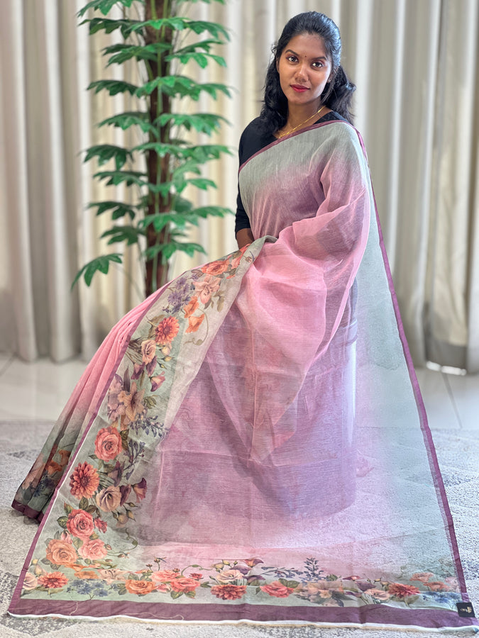 Floral Digital Printed Shaded Supernet Kota Saree | BLD1217