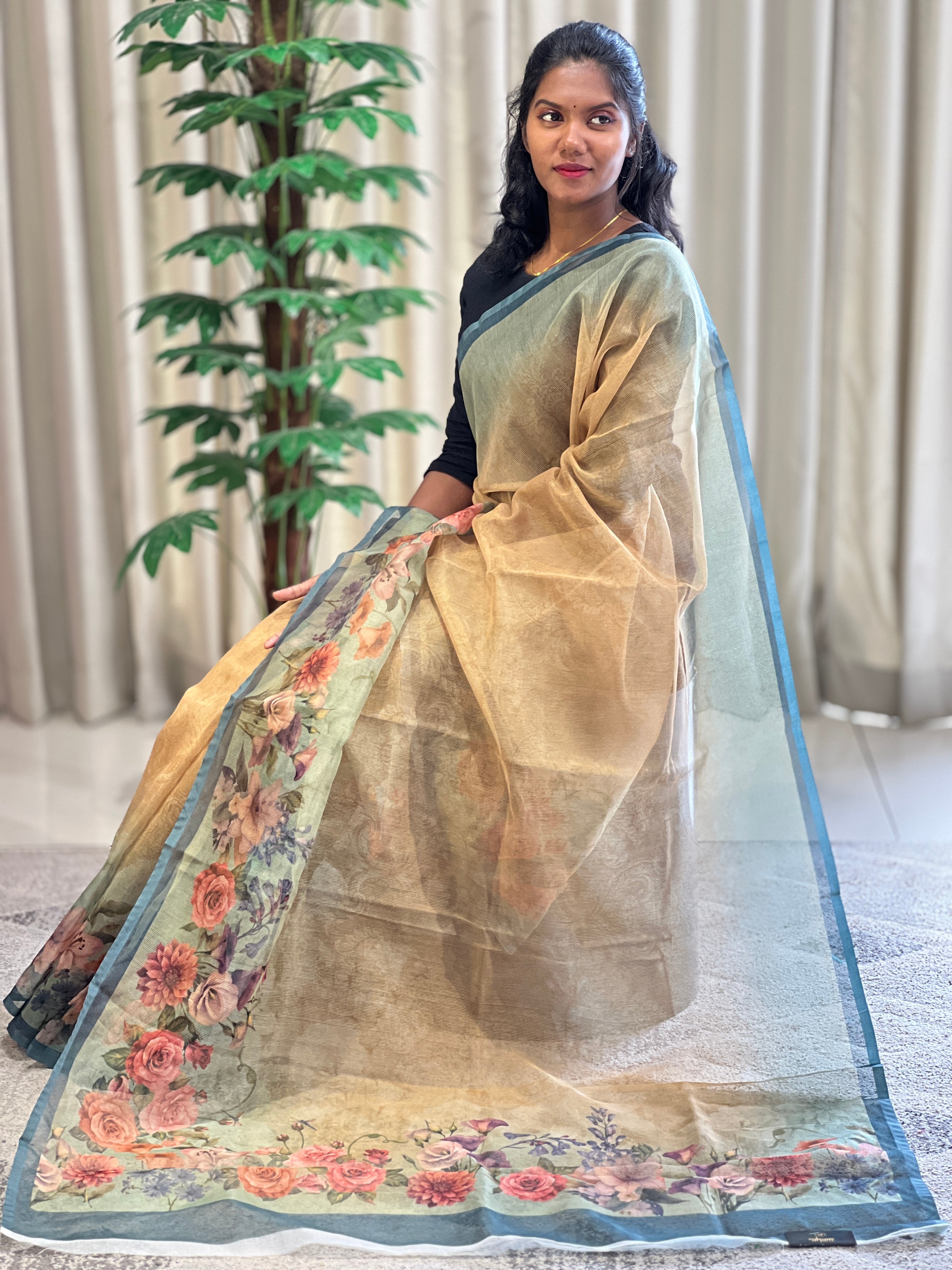 Floral Digital Printed Shaded Supernet Kota Saree | BLD1218