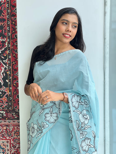 Floral Applique Detailed Kota Saree | BLD1289