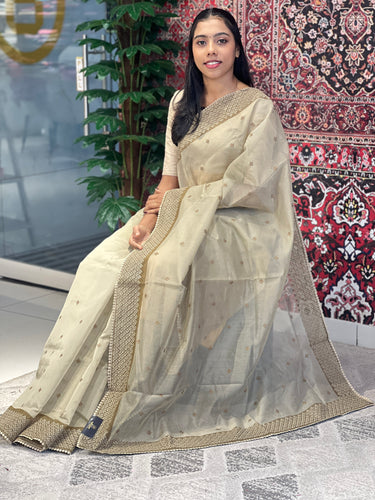 Machine Embroidery With Lace Detailed Supernet Kota Saree | BLD1319