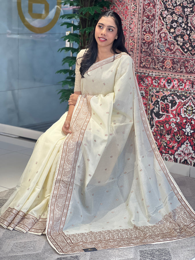 Machine Embroidery Silky Kota Saree | BLD1328