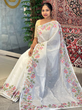 Floral Machine Embroidery Detailed Silky Kota Saree | BLD1383