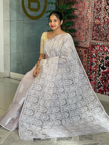 Machine Embroidery Detailed Supernet Kota Saree | BLD1393