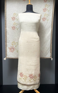 Floral Digital Printed With Beads Highlighted Linen Salwar Set | BLD1426