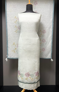 Floral Digital Printed With Beads Highlighted Linen Salwar Set | BLD1427