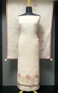 Floral Digital Printed With Beads Highlighted Linen Salwar Set | BLD1428