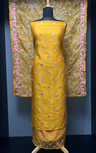 Machine Embroidery Chanderi Silk Salwar Set | BLD1432