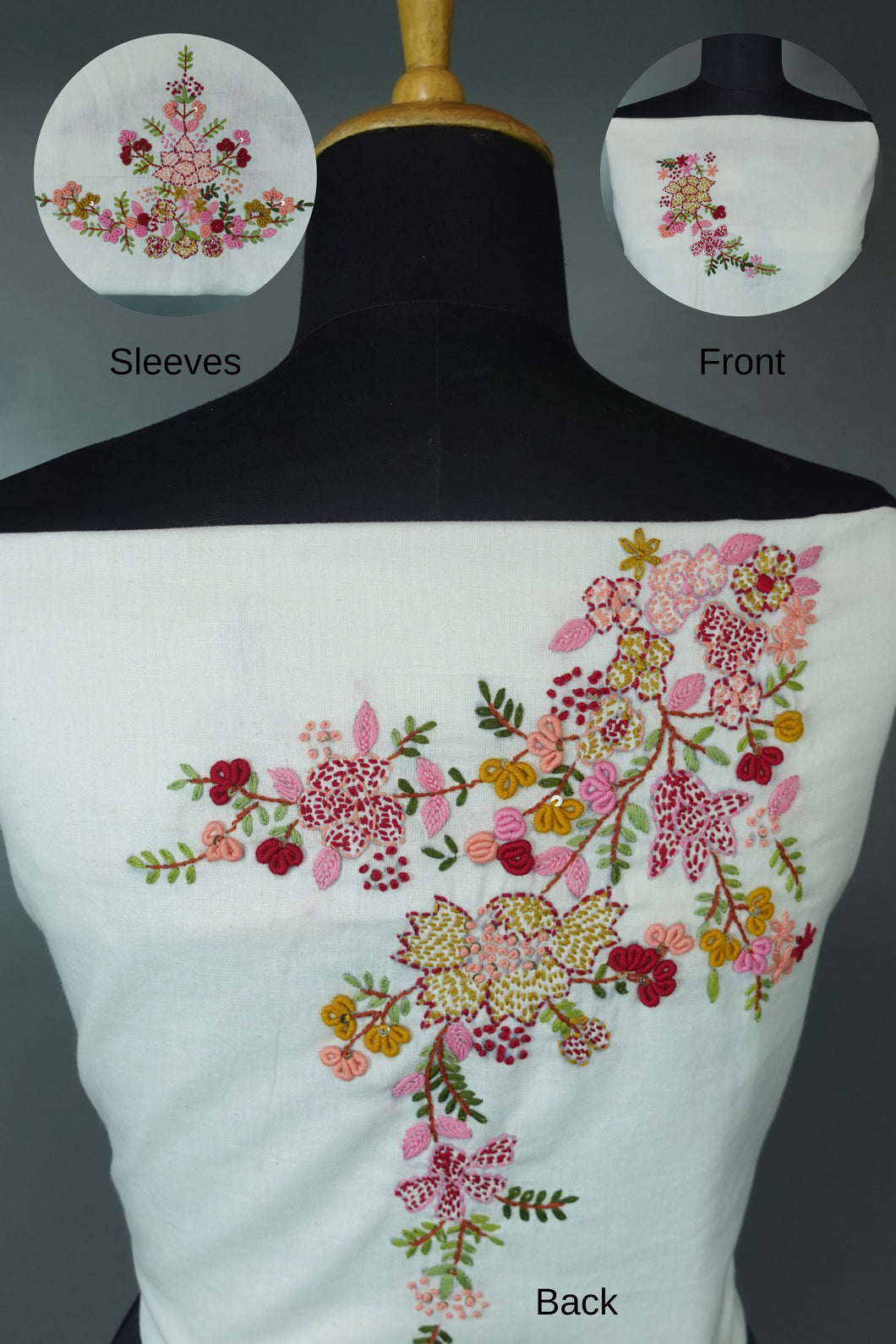 Hand Embroidery Cotton Blouse Material | OS423