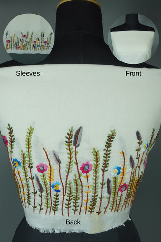 Hand Embroidery Cotton Blouse Material | OS425