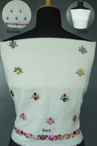 Hand Embroidery Cotton Blouse Material | OS433