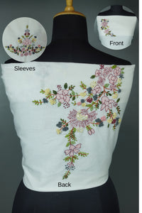 Hand Embroidery Cotton Blouse Material | OS413