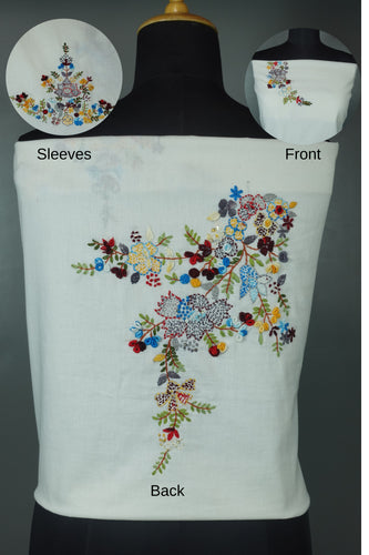 Hand Embroidery Cotton Blouse Material | OS414