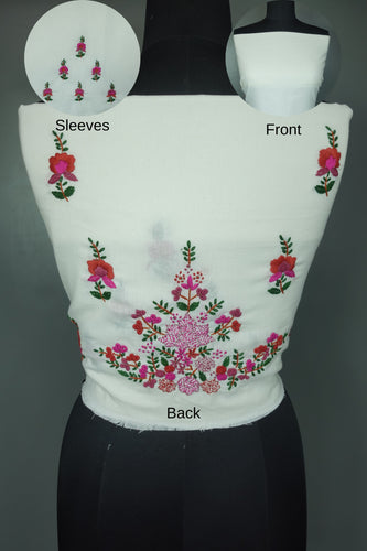 Hand Embroidery Cotton Blouse Material | OS420